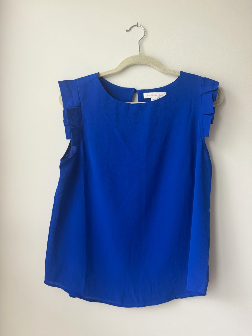 Monteau Bright Blue Ruffle Top